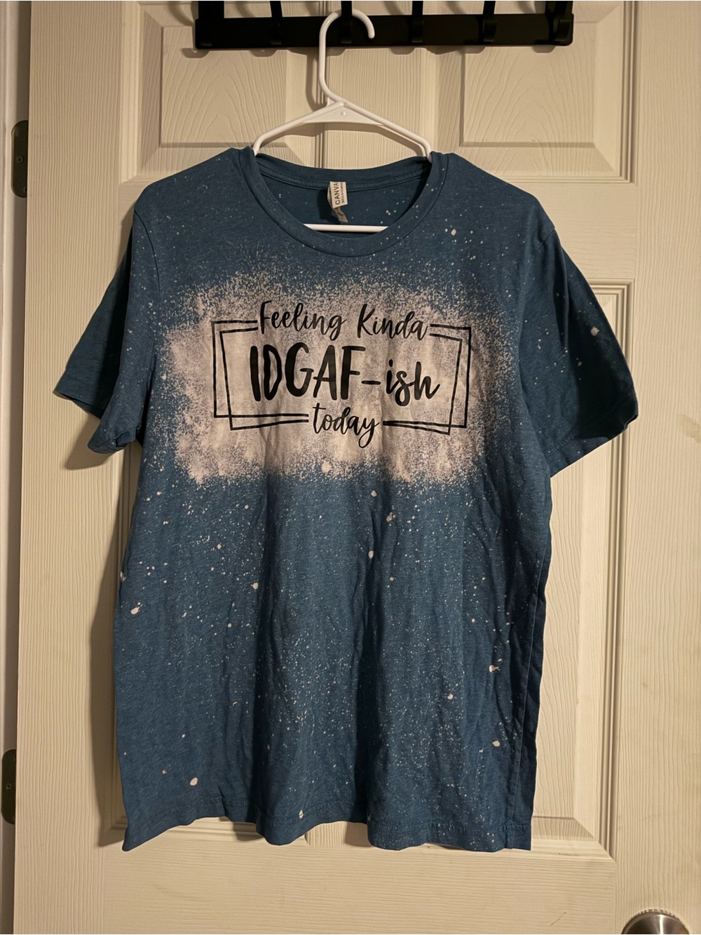 Feeling Kinda IDGAF-ish Today Blue Canvas tee